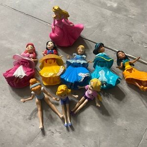 Disney princess dolls, royal clips and others